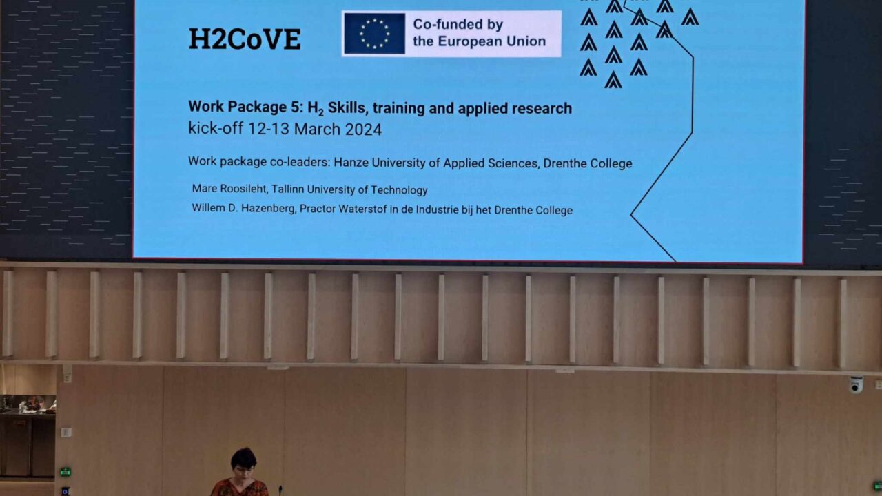 Mare Roosileht tegemas ettekannet H2COVE konverentsil. Foto: TalTech