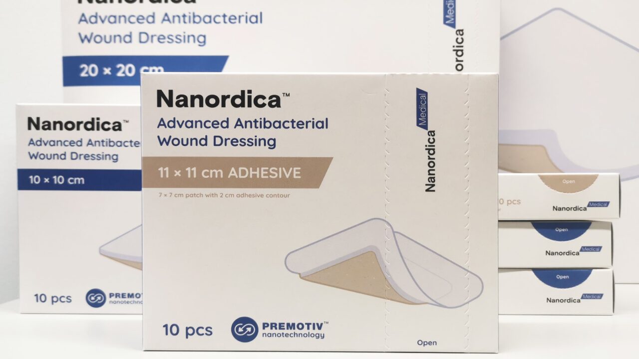 Nanordica Medicali toode kujutab endast innovaatilist haavasidet, milles kasutatakse nanoosakeste ja polümeeride kombinatsiooni. Foto: Nanordica Medical