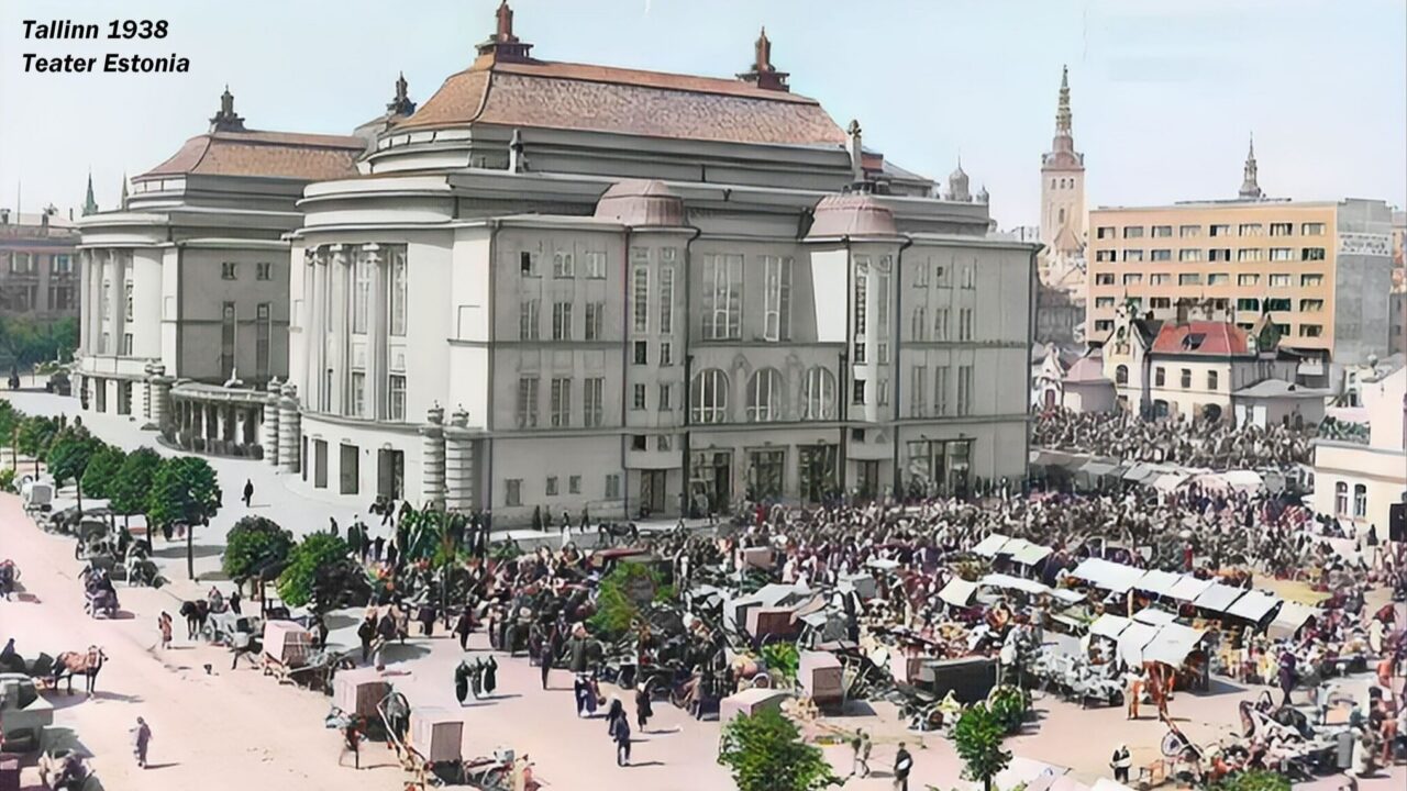 Estonia teater 1938. aastal. Värvitöötlus: Margus Mändveer