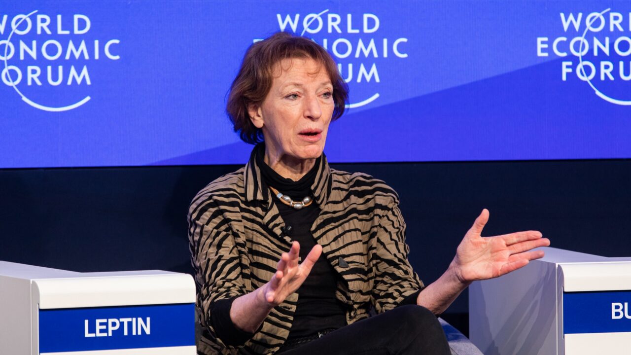 Maria Leptin Maailma Majandusfoorumil 2023. aastal. Pilt: Jakob Polacsek/WEF