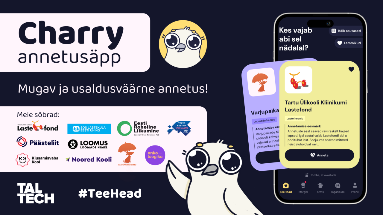 TalTechi tudengite loodud Charry on värske ja lihtne viis annetamiseks – anonüümselt ja ilma vahendustasuta, otse abivajajale. Foto: Charry