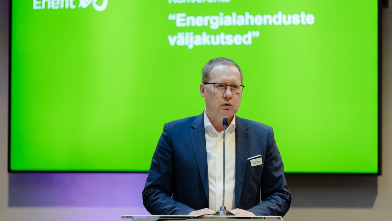 Eesti Energia juht Andrus Durejko rääkis TalTechi energiakonverentsil taastuvenergia, salvestuse ja paindlikkuse kasvavast rollist Eesti tulevases energiasüsteemis. Foto: Tanel Meos