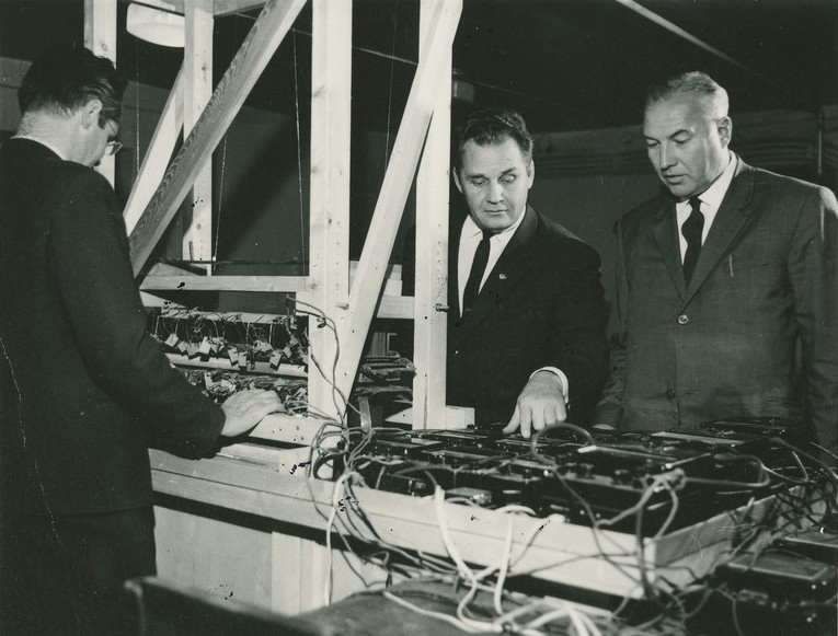 TPI elektriajamite laboris: E. Risthein, H. Tiismus ja H. Jänes, 1973. Foto: TalTech